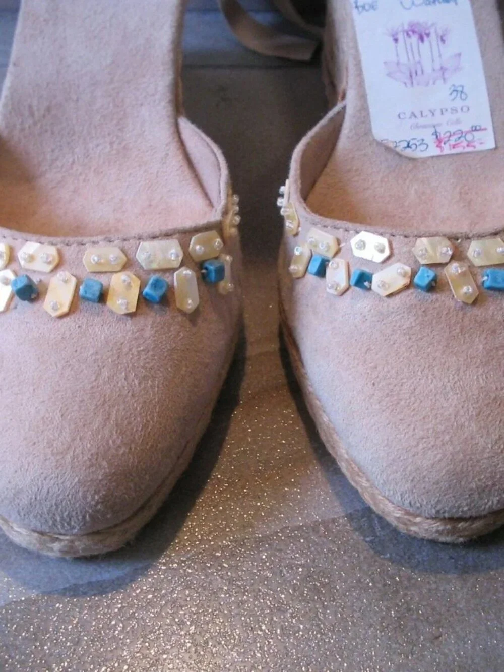 Soft Suede Espadrilles Bo'em Plage Sz 38/7.5